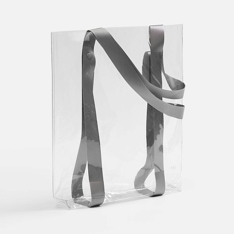 Шопер Clear Fest, ver.2, прозрачный с серыми ручками - рис 2.