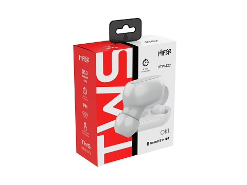 Беспроводные наушники HIPER TWS OKI White (HTW-LX2) Bluetooth 5.0 гарнитура, Белый - рис 5.