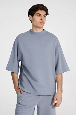 Футболка оверсайз унисекс T9, серая - рис 2.