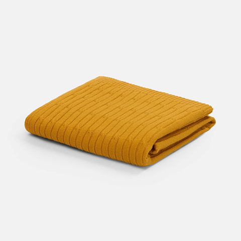 Плед Remit ver.2, темно-желый (горчичный) - рис 2.