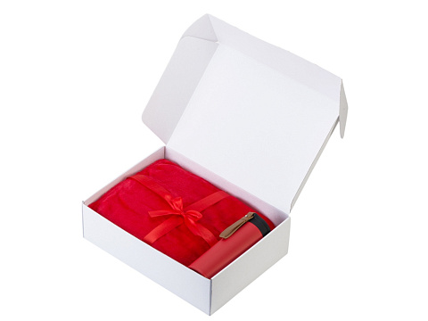 Подарочный набор с пледом, термосом Cozy hygge 2.0, красный - рис 2.