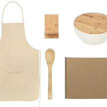 Подарочный набор с салатником, фартуком и подставкой