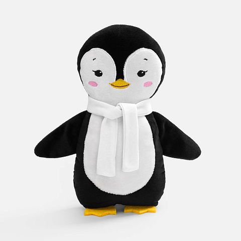 Мягкая игрушка Beastie Toys, пингвиненок с белым шарфом - рис 2.
