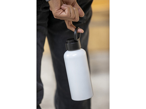 Trinity бутылка для воды из переработанного алюминия, сертифицированного согласно RCS, объемом 600 мл, с крышкой из переработ - Белый - рис 7.
