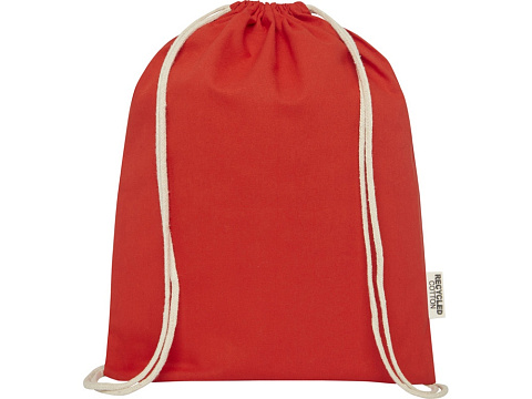 Oregon сумка-кисет из переработанного хлопка, сертифицированного согласно GRS, плотностью 140 г/м² - Красный - рис 2.