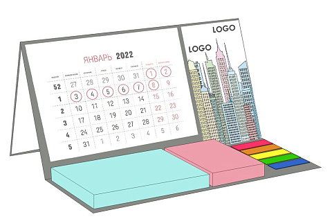 Календарь настольный Sticky на заказ, ver.2, 100 листов