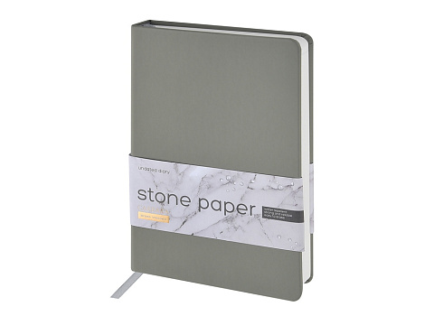 Ежедневник с каменной бумагой недатированный А5 Carrara, серый