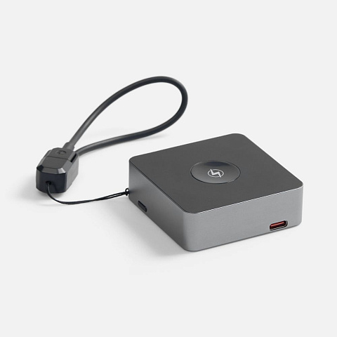 Внешний аккумулятор с беспроводной зарядкой Aura Power, серый - рис 3.