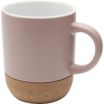 Billie керамическая кружка объемом 300 мл с пробковыми деталями и матовой отделкой, пыльно-розовый