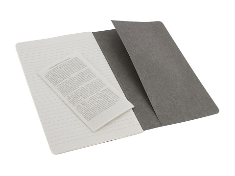 Записная книжка Moleskine Cahier (в линейку, 3 шт.), Large (13х21см), серый - рис 4.