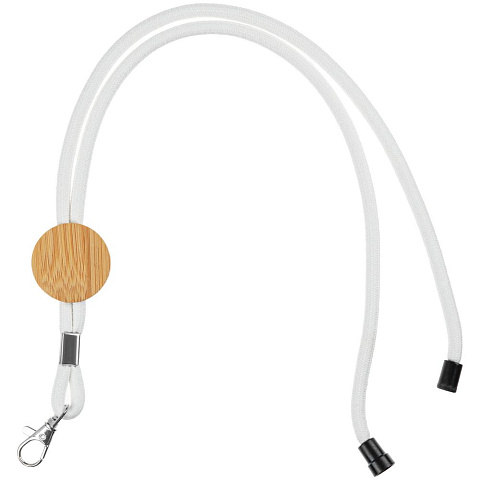 Шнурок для бейджа Tube Wood, белый - рис 2.