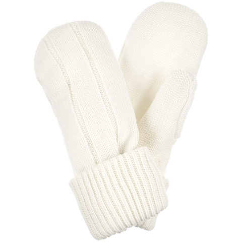 Варежки Knit Beat, белые (молочные) - рис 3.
