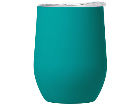 Термокружка Sense Gum, soft-touch, непротекаемая крышка, 370мл, крафтовая упаковка, бирюзовый 320C - рис 3.