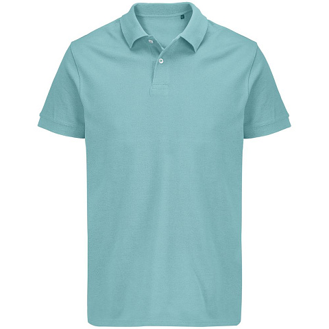 Рубашка поло унисекс Pacific, голубая (морская волна) - рис 2.