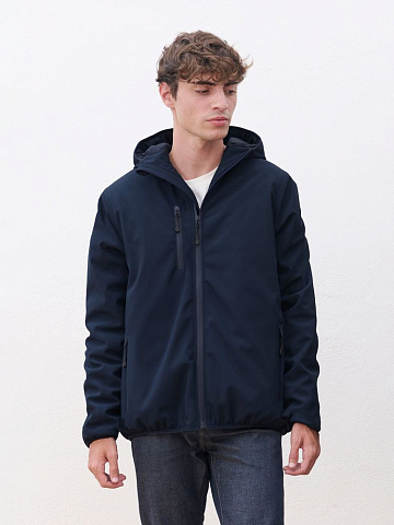 Куртка софтшелл с капюшоном мужская Falcon Men, синяя - рис 5.