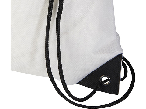 Рюкзак-мешок  на шнурке Evergreen из переработанного нетканого материала, белый - рис 4.