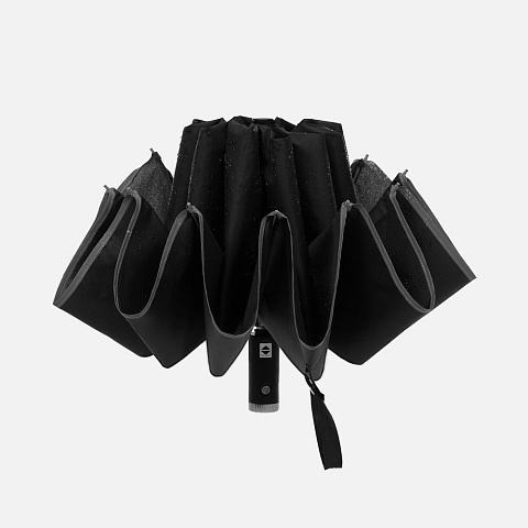 Зонт обратного сложения Norsken с фонариком, черный - рис 4.