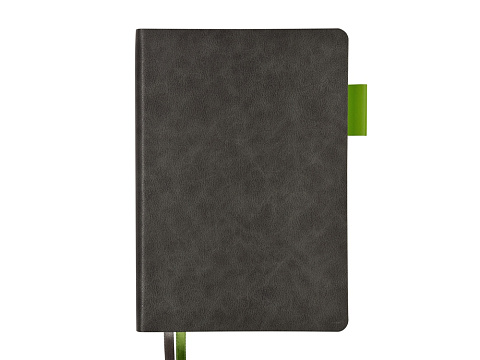 Ежедневник А5 датированный Boston 2026, серый с салатовым обрезом - рис 2.