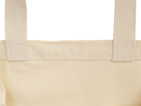 Сумка Donny из хлопка с донной складкой и парусиновыми ручками, натуральный (Р) - рис 4.