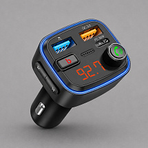 FM-трансмиттер Wave Pro, QC/PD, LED, 48Вт, ENC, Bass boost, черный, Deppa