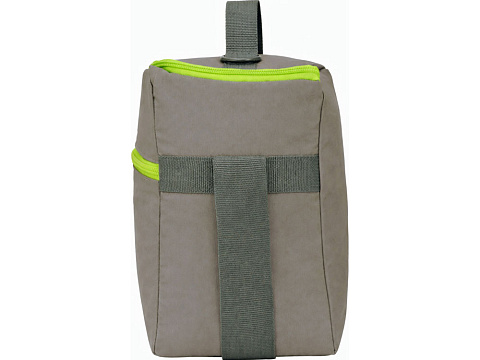 Изотермическая сумка-холодильник Neo Classic c контрастной молнией, серый/зеленое яблоко - рис 5.