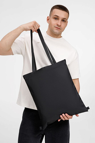 Шопер B3, черный с черными ручками - рис 4.