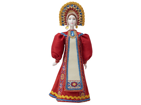 Подарочный набор: кукла фарфоровая, крем-мед, красный - рис 9.