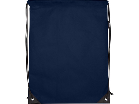 Рюкзак-мешок  на шнурке Evergreen из переработанного нетканого материала, синий navy - рис 2.