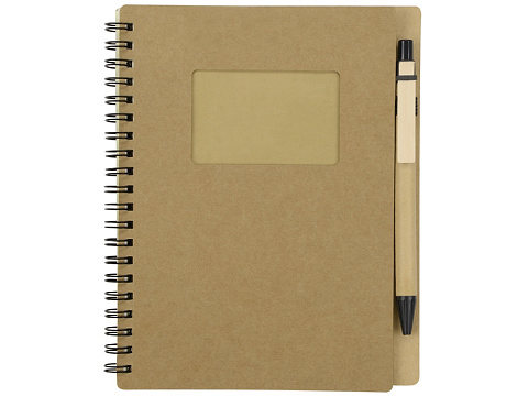 Блокнот Дейзи с ручкой, крафт/черный - рис 4.