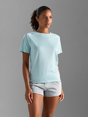 Футболка спортивная женская Vortex Women, зелено-голубая - рис 6.