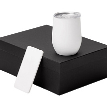 Подарочный набор с термокружкой и повербанком С1, 5000 mAh, белый