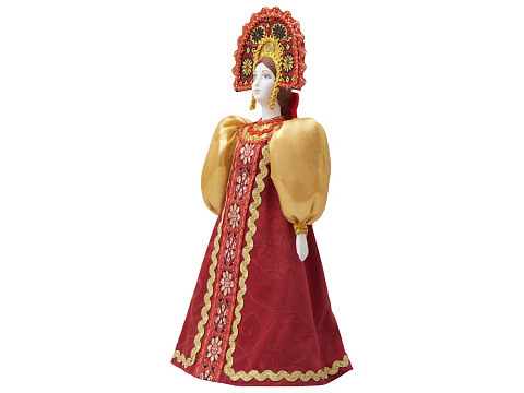 Подарочный набор: кукла фарфоровая, крем-мед, красный - рис 16.