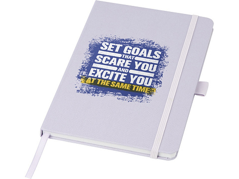 Блокнот Honua форматом A5 из переработанной бумаги с обложкой из переработанного ПЭТ, лиловый - рис 5.