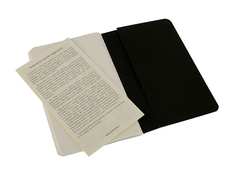 Записная книжка Moleskine Cahier (нелинованный, 3 шт.), Pocket (9х14см), черный - рис 3.