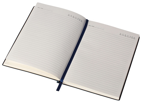 Бизнес блокнот Supreme с вставкой из софт-тача, гибкая обложка, 128 листов, синий - рис 10.