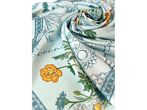 Платок Мелодия хрусталя, голубой - рис 3.