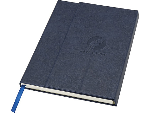 Блокнот Alejandra формата А5 с твердой обложкой из переработанной кожи - Синий - рис 8.
