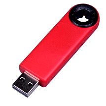 USB-флешка промо на 8 Гб прямоугольной формы, выдвижной механизм, черный