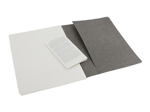 Записная книжка Moleskine Cahier (нелинованный, 3 шт.), ХLarge (19х25см), серый - рис 4.