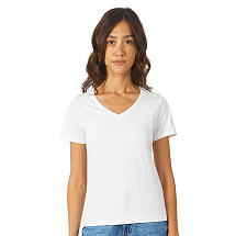 Футболка Heavy Super Club женская с V-образным вырезом, белый