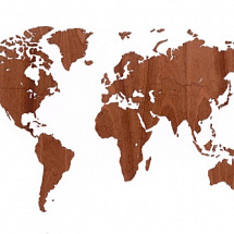 Деревянная карта мира из красного дерева