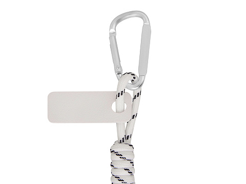 Брелок-веревочка на карабине Trinket, черно-белый - рис 3.