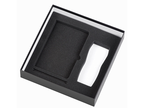 Подарочный набор с блокнотом С1, металлической ручкой и термокружкой, серый - рис 3.