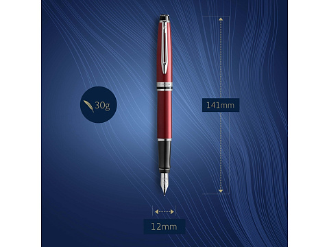 Перьевая ручка Waterman Expert Dark Red Lacquer CT Black, перо: M, цвет чернил: blue. - рис 11.