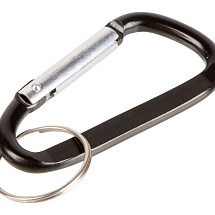Брелок-карабин из переработанного алюминия Alumina, черный