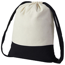 Рюкзак-мешок Cotton из хлопка 170 г, натуральный/черный