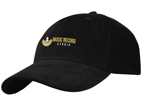 Hutton 6-панельная бейсболка из переработанного хлопка - Сплошной черный - рис 4.