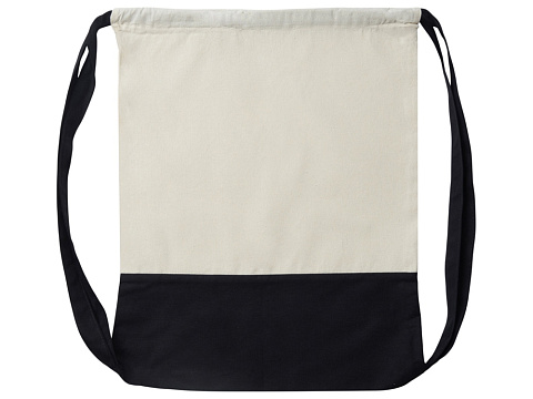 Рюкзак-мешок Cotton из хлопка 170 г, натуральный/черный - рис 4.