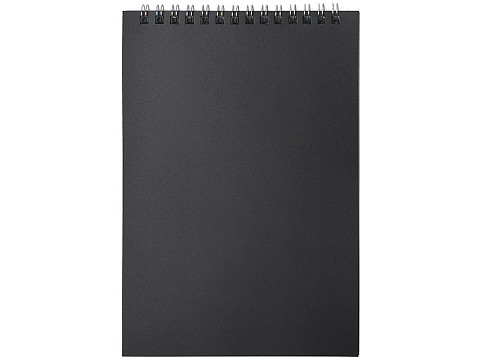 Блокнот на пружине в пластиковой обложке А5, черный - рис 2.