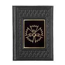 Кожаная обложка для паспорта ГРУ (черная)